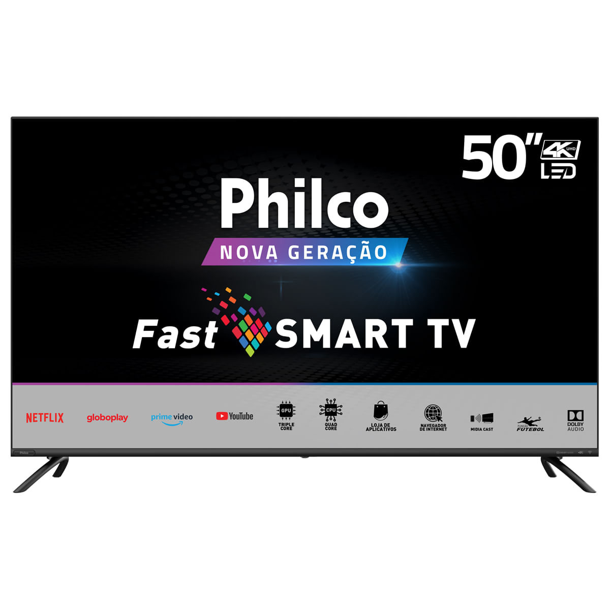 Smart TV 50” Philco 4K LED Dolby Áudio PTV50G70SBLSG
