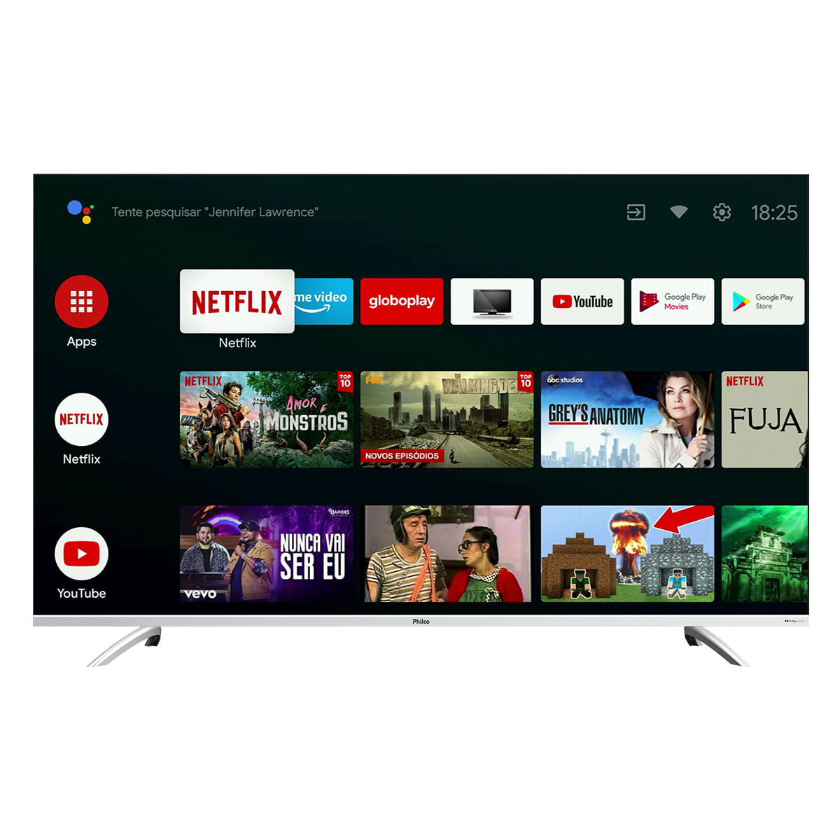 Smart TV 58" Philco LED 4K Android Dolby Áudio PTV58GAGSKSBL