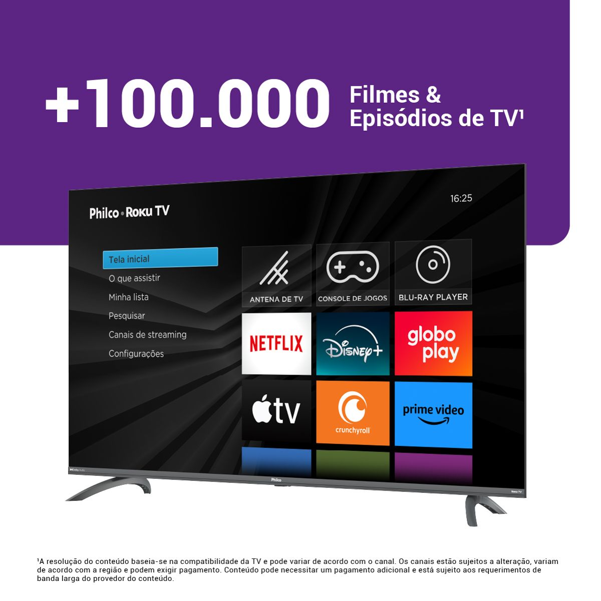 Smart TV 55” Philco LED Roku TV Dolby Áudio PTV55G3ERSGB