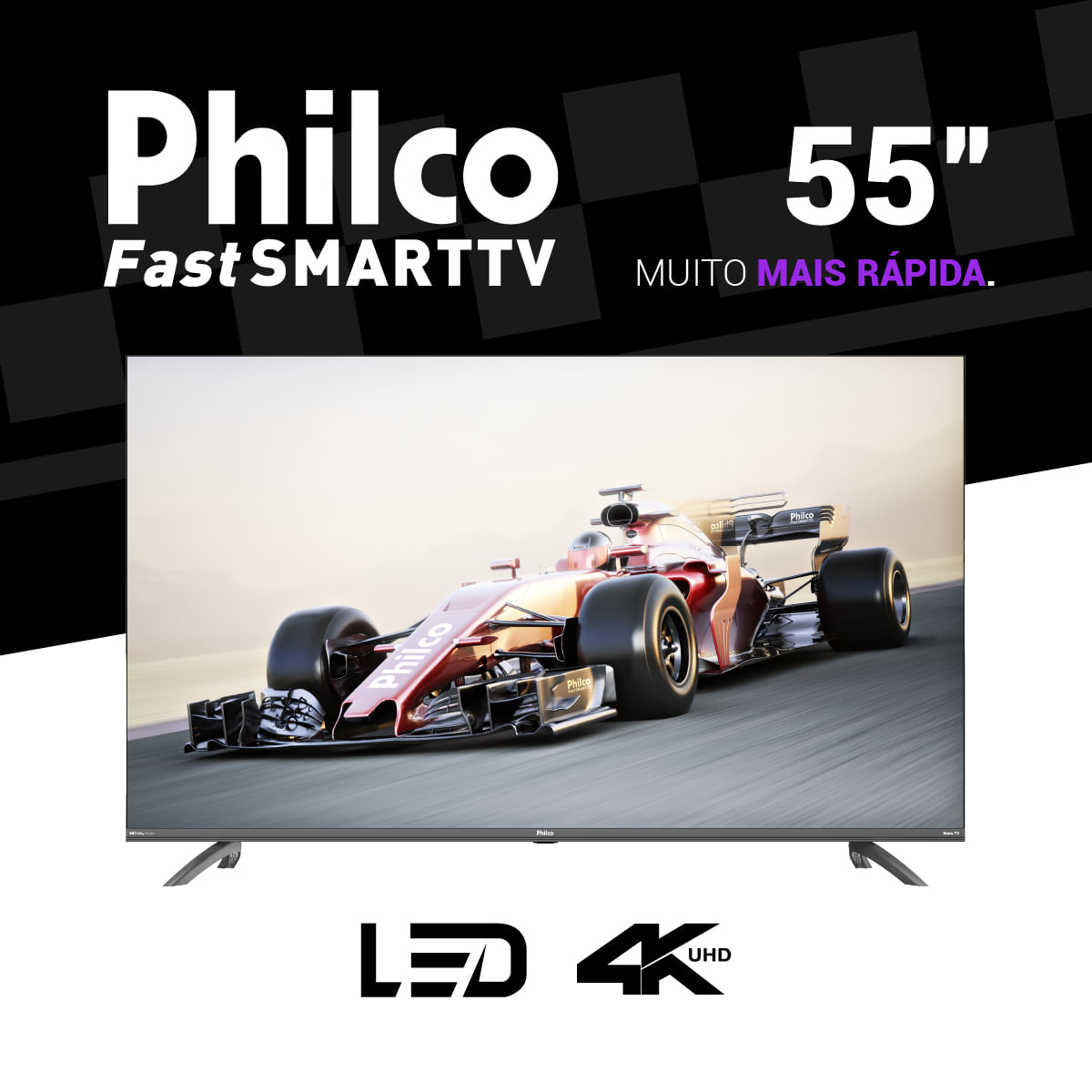 Smart TV 55” Philco LED Roku TV Dolby Áudio PTV55G3ERSGB