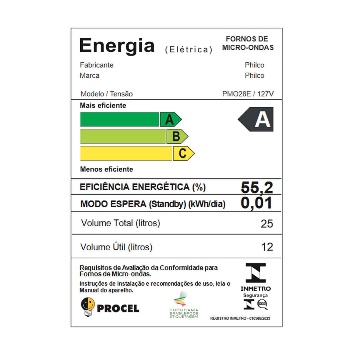 Micro-ondas 25L Philco Espelhado Limpa Fácil 1100W PMO28E