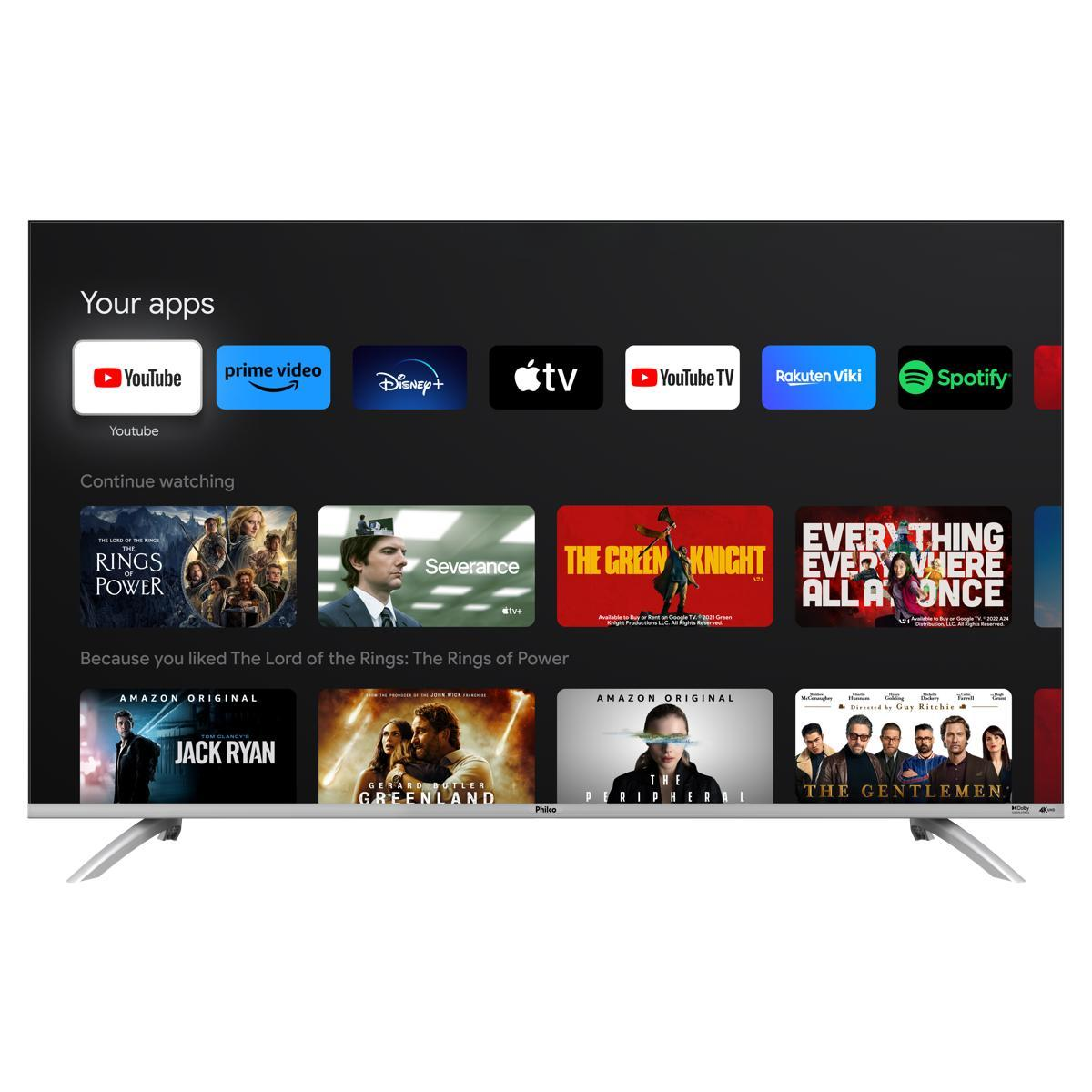 Smart TV 50" Philco Google TV 4K LED PTV50G2SGTSSBL