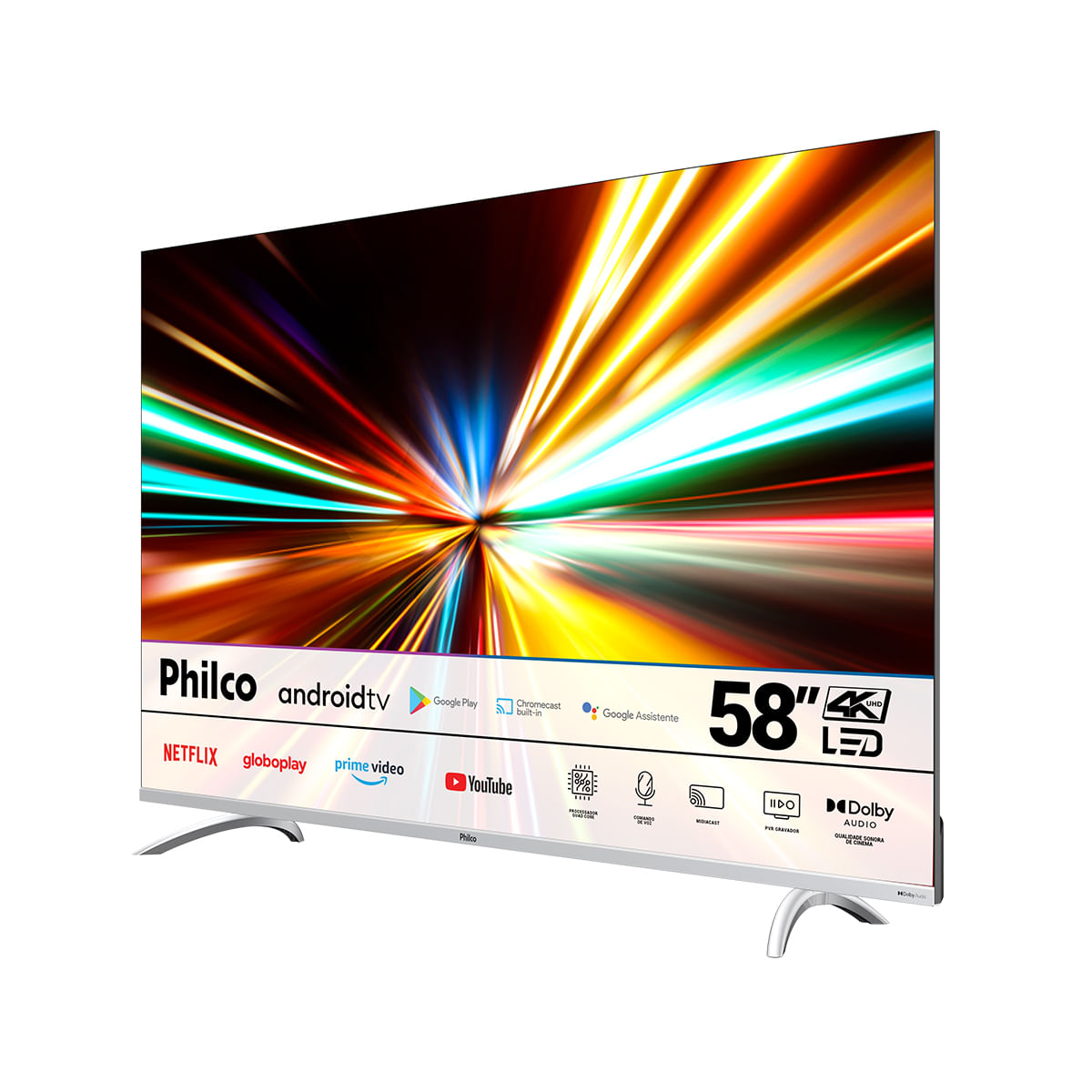 Smart TV 58" Philco LED 4K Android Dolby Áudio PTV58GAGSKSBL