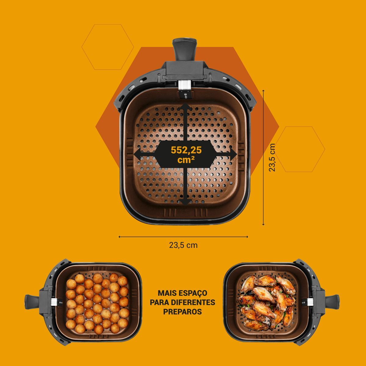 Air Fryer Philco 5,5L Cesto Quadrado 1500W PAF55A