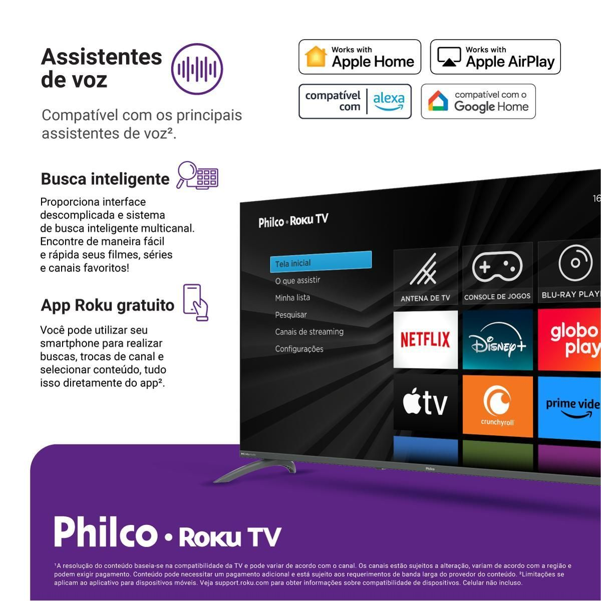 Smart TV 49" Philco Led 4K Roku TV Borda Infinita P49ERA
